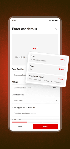 Payment screen with itemized pricing